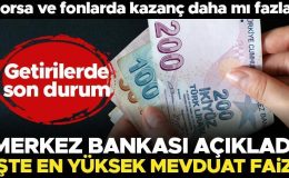 Merkez Bankası açıkladı… İşte en yüksek mevduat faizi… Borsa ve fonlarda kazanç daha mı fazla? İşte son durum…