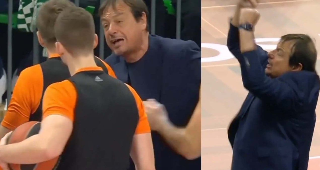 Ergin Ataman, oyundan atılınca çılgına döndü! ‘Yumruk şov’la parkeden çıktı